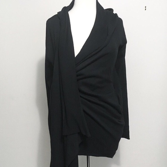 Barbara I Gongini Asymmetrical Hooded Cardigan - Picture 2 of 4